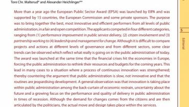 Taking the Pulse of Public Administrations in Europe. Outcome of the European Public Sector Award 2009
